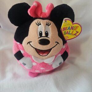 Disney Ty Beanie Ballz Minnie Mouse Plush Ball 5" Stuffed Toy